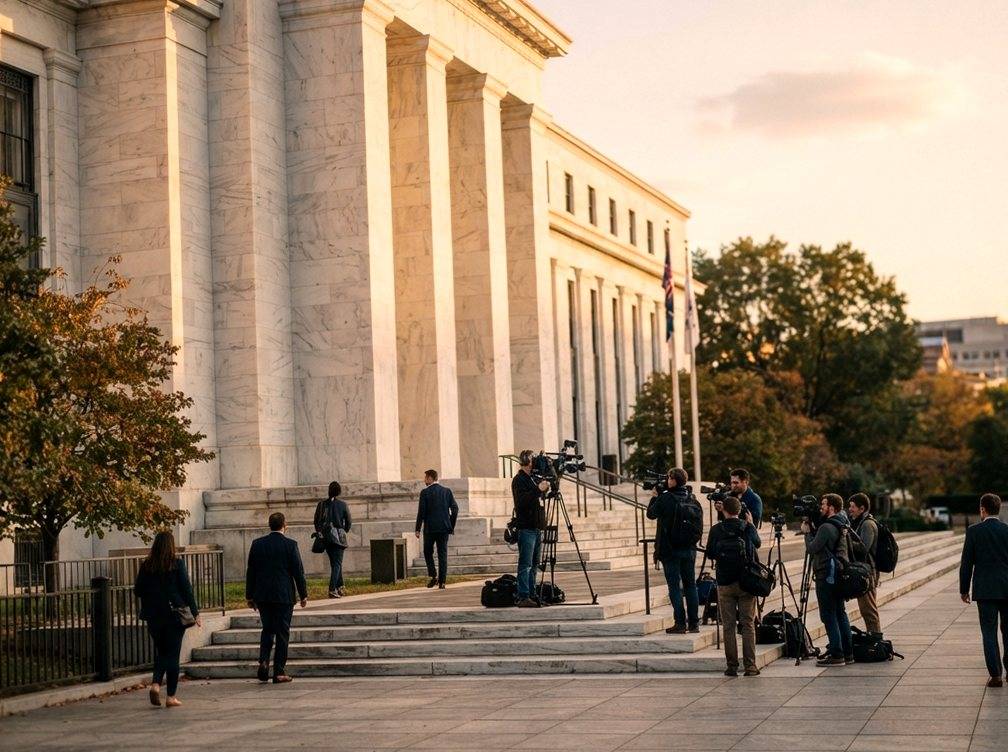 Exterior view of the Federal Reserve building in Washington DC.