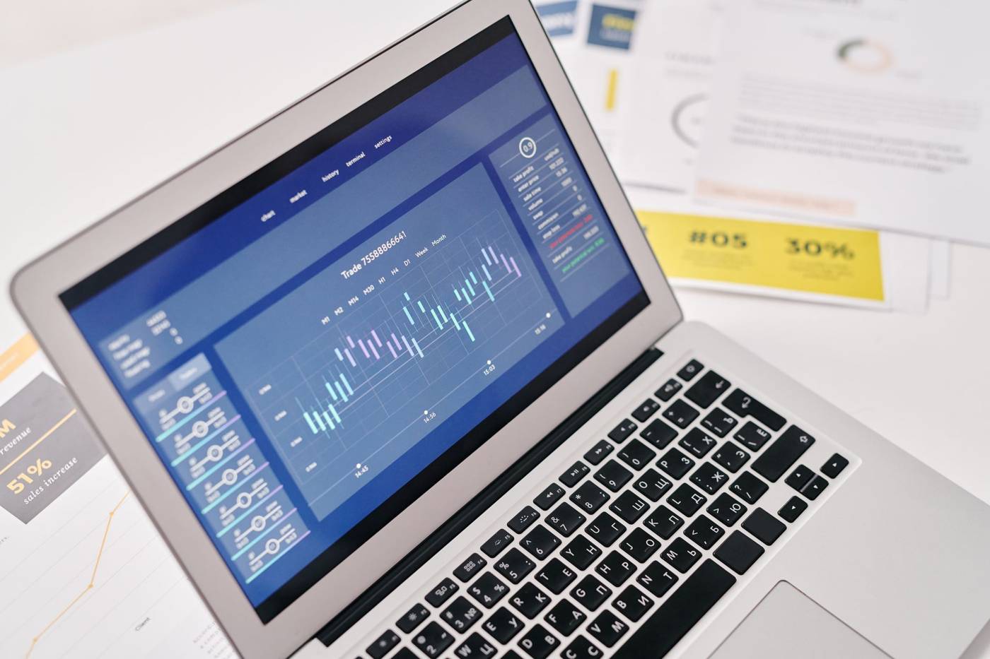 Earnings report financial data screen