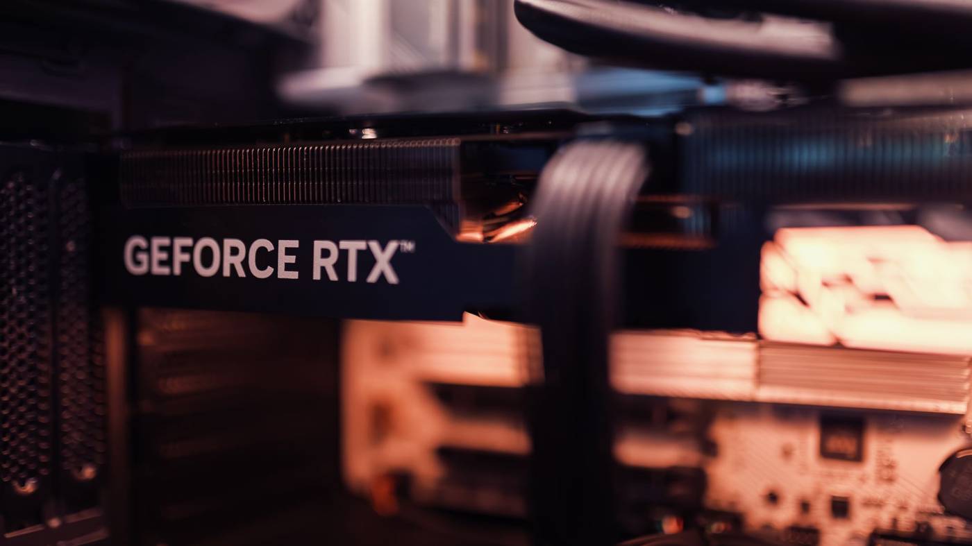 Nvidia gpu chip closeup