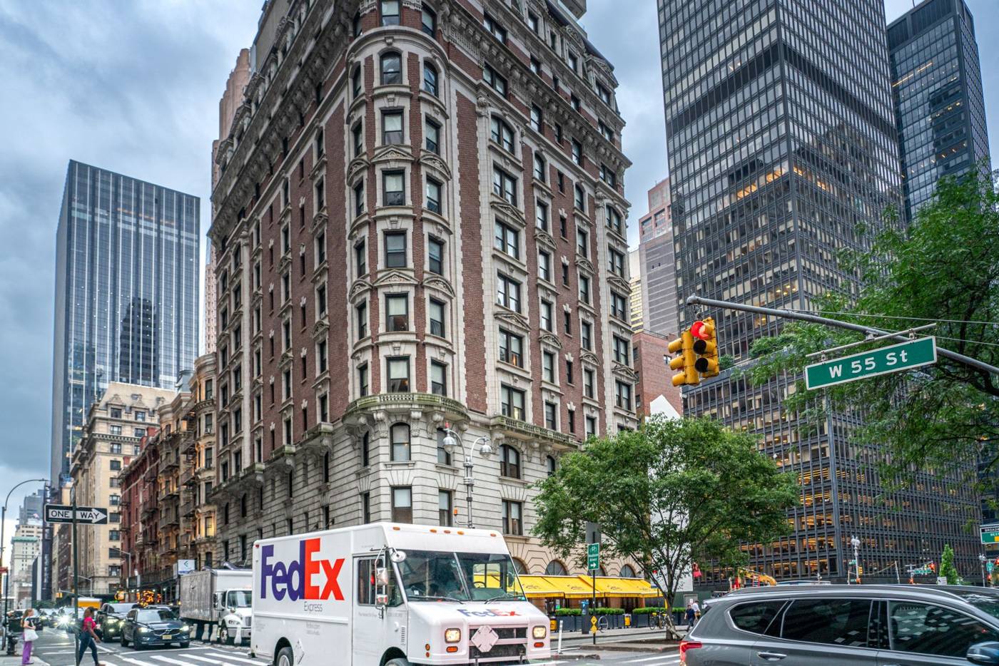 Fedex delivery truck street